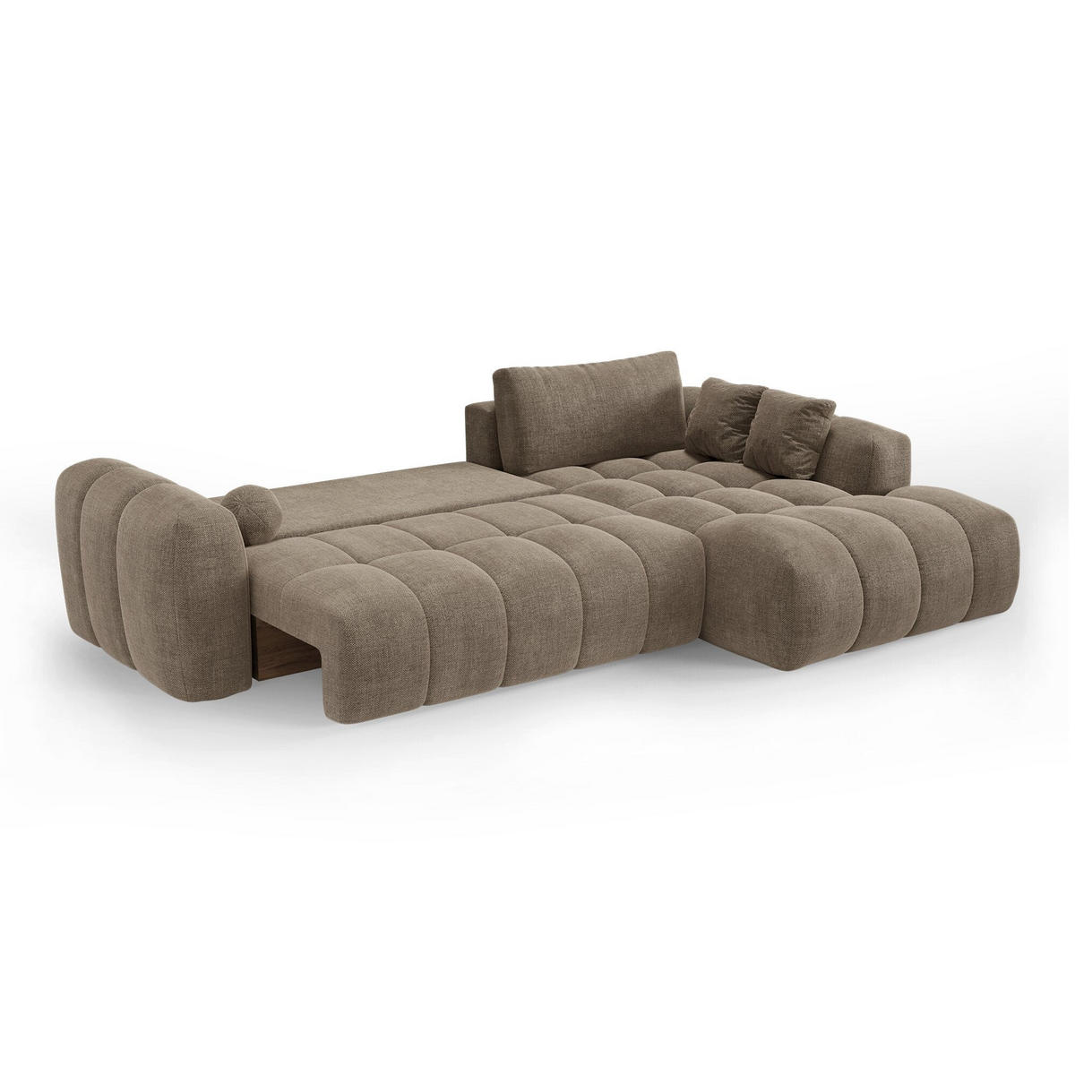 ECKSOFA rechtwinklig SKY Köpergewebe Taupe 310cm - Taupe, Textil (310/180cm) - Premium Interiors