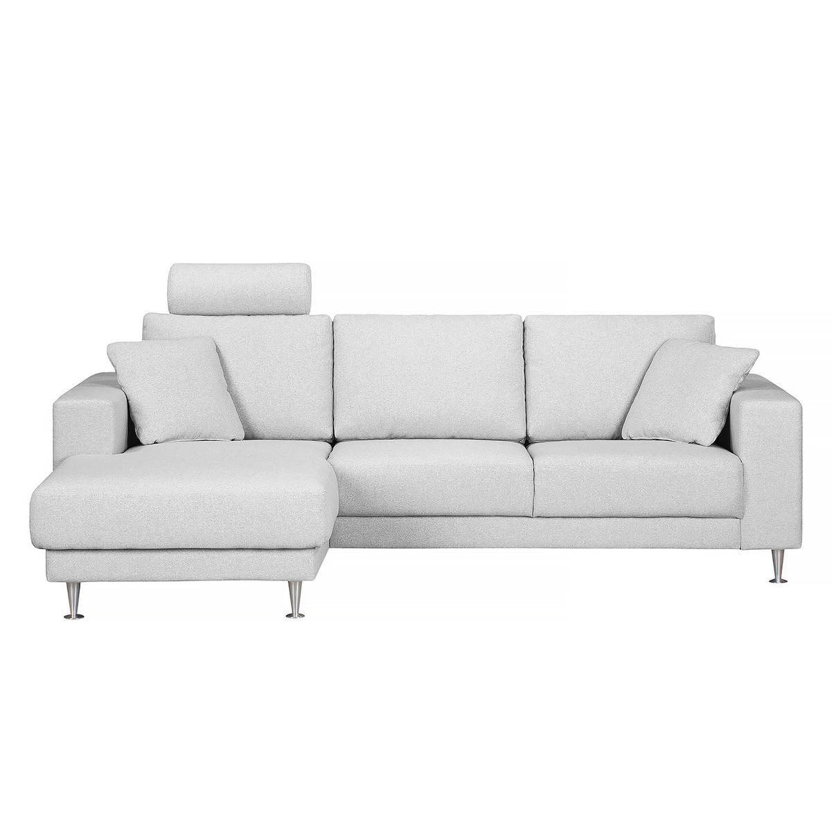 ECKSOFA mit Longchair - Grau, Textil (235/150cm) - home24