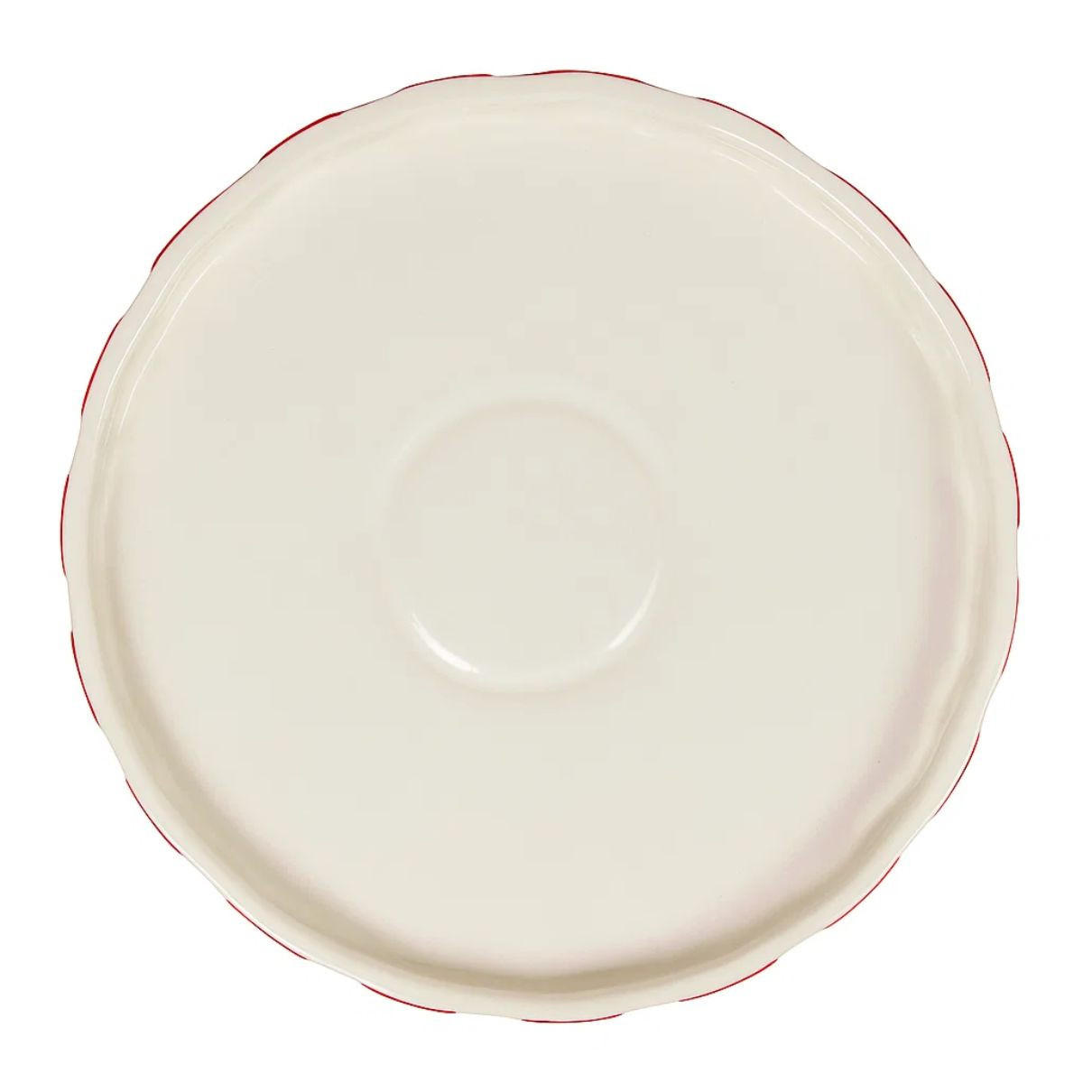 WEIHNACHTSPLATTE Keramik rot-weiß Ø 27 cm - Weiß, Stein (27/11/27cm) - Atmosphera Createur d´interieur