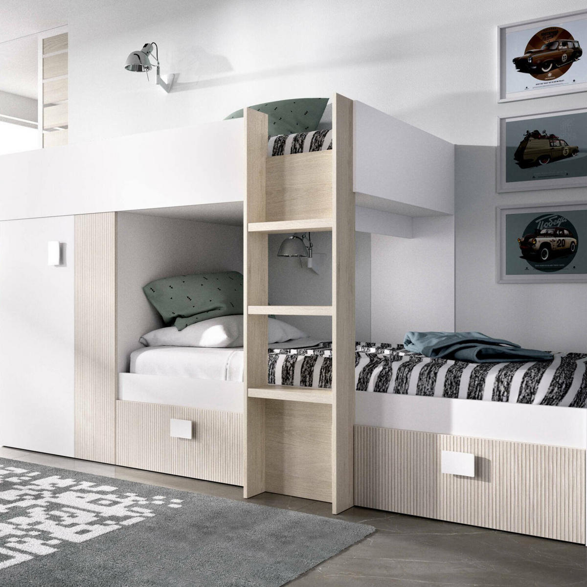 SCHLAFZIMMER Weiß, Eiche 111/271/150 cm - Eichefarben/Weiß, Holzwerkstoff (90/190cm) - DMORA