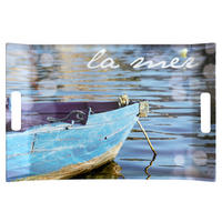 TABLETT Meer, rechteckige Serviertablett mit Griff 54x35 cm - Blau, Kunststoff (35/3/54cm) - Lashuma