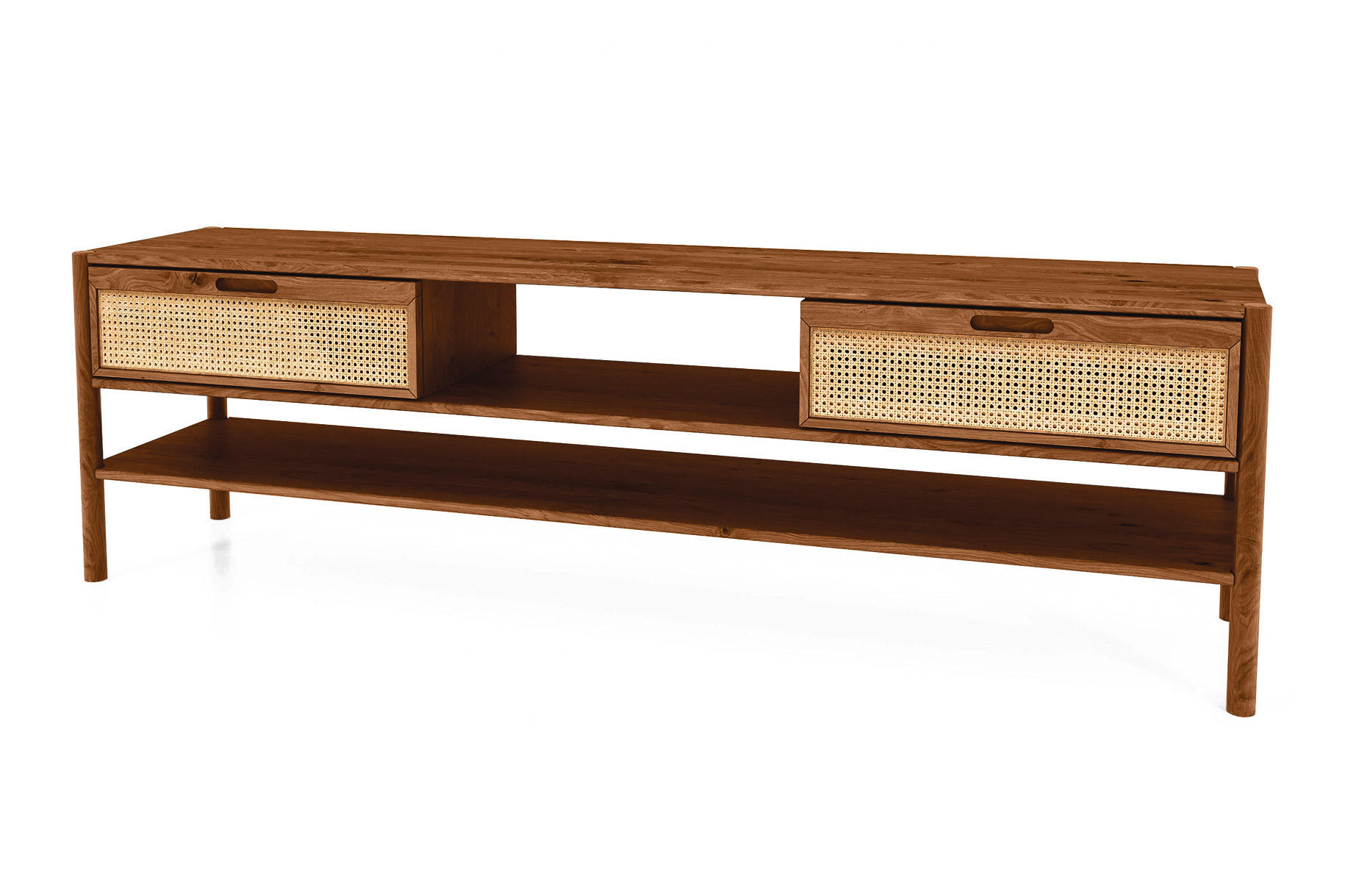 TV-SCHRANK INA Wildeiche - Mokka, Holz (204/64/46cm) - byoak