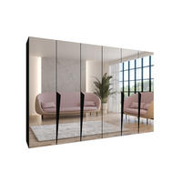 DREHTÜRENSCHRANK 202/300/52 6-türig - Schwarz, Holz/Metall (300/202/52cm) - Abiks Möbel