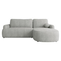 ECKSOFA Loridu, Seite: Rechts - Hellgrau/Schwarz, Holz/Kunststoff (250/174cm) - MIRJAN24