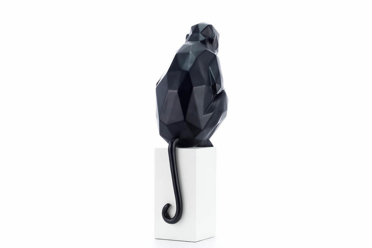 SKULPTUR Schwarz 21/66 cm - Schwarz, Stein (2.4/66/18cm) - KUNSTLOFT