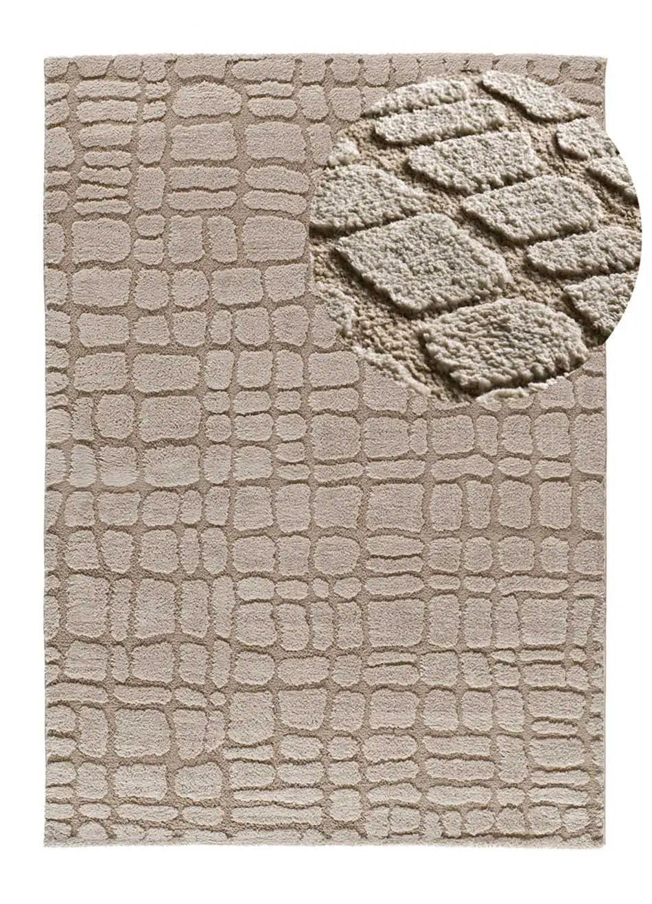 WEBTEPPICH Stein Juno 152/235 cm - Taupe, Naturmaterialien/Textil (152/235cm) - Atticgo
