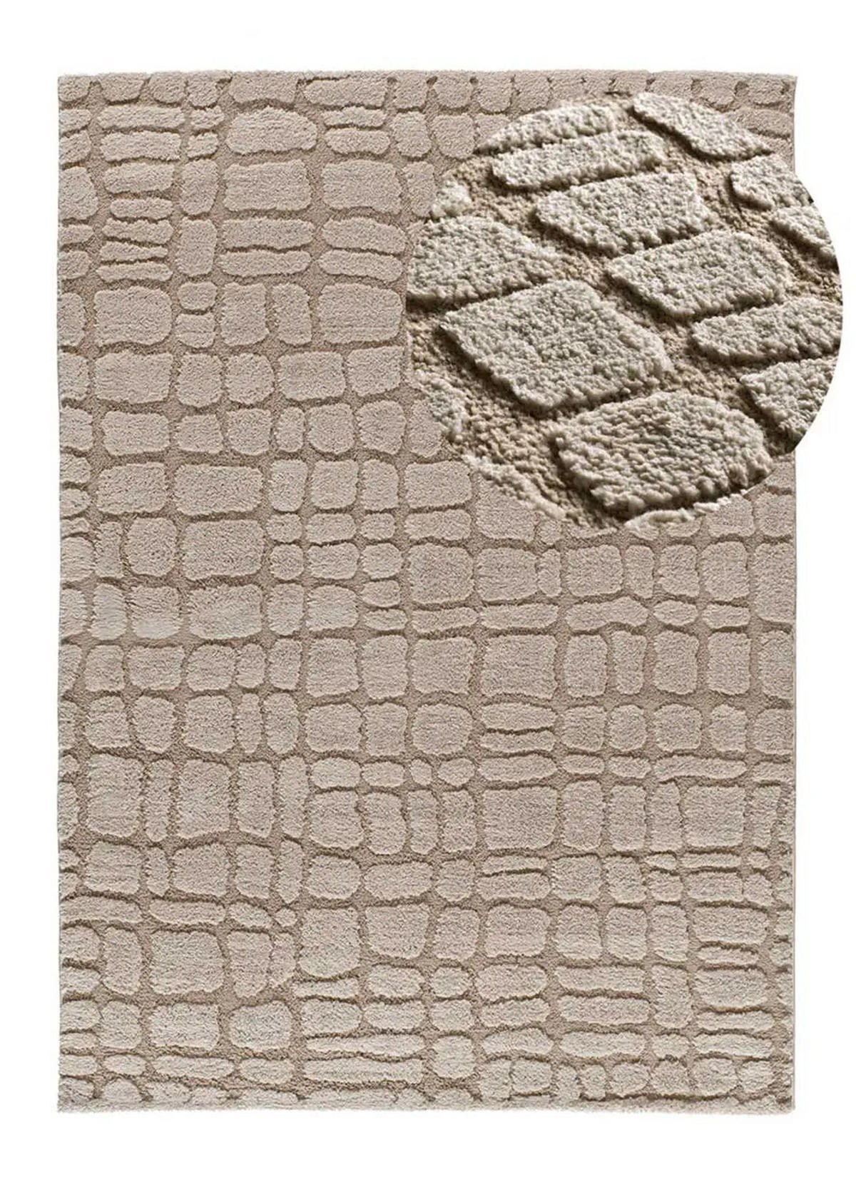 WEBTEPPICH Stein Juno 152/235 cm - Taupe, Naturmaterialien/Textil (152/235cm) - Atticgo