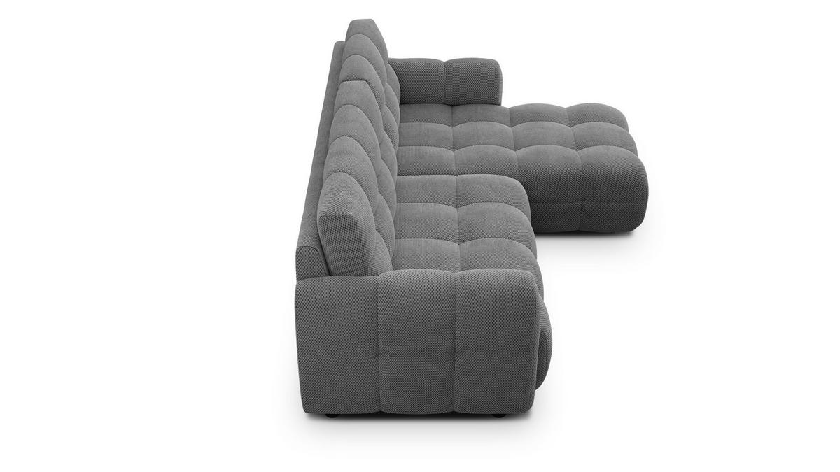ECKSOFA MELLOW 3-Sitzer, grau - Schwarz/Grau, Holz/Textil (232/156cm) - Courtois Laville
