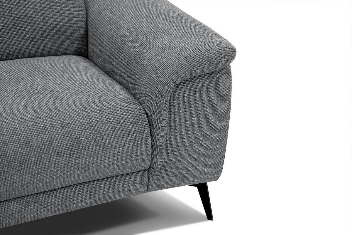 SOFA FIERO 3-Sitzer, grau - Schwarz/Grau, Holzwerkstoff/Textil (212/82/103cm) - Courtois Laville