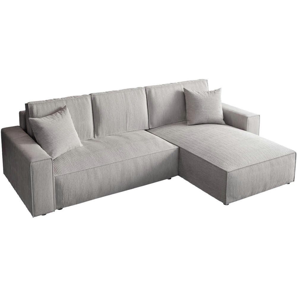 Beautysofa ROHOVÁ pohovka Parys L s funkcí spaní, světle šedá