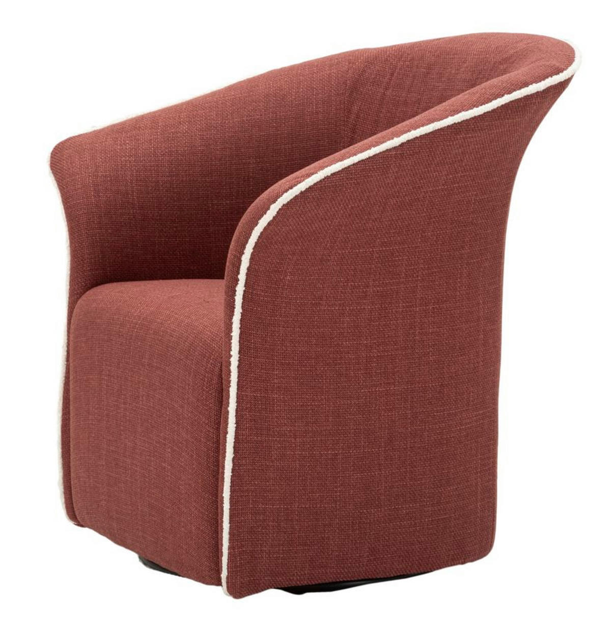 SESSEL Siena Swivel, bordeauxrot, Polyester, Eisen und Sperrholz, 83,5 x 66 x 80 cm - Bordeaux, Holzwerkstoff/Kunststoff (83.5/80/66cm) - Mauro Ferretti