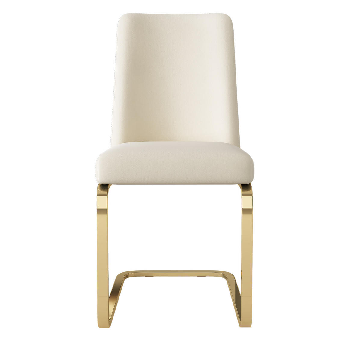 ESSZIMMERSTUHL 2er-Set Samt Beige mit Metallbeinen - Beige, Metall (45/88/52cm) - Meubliv