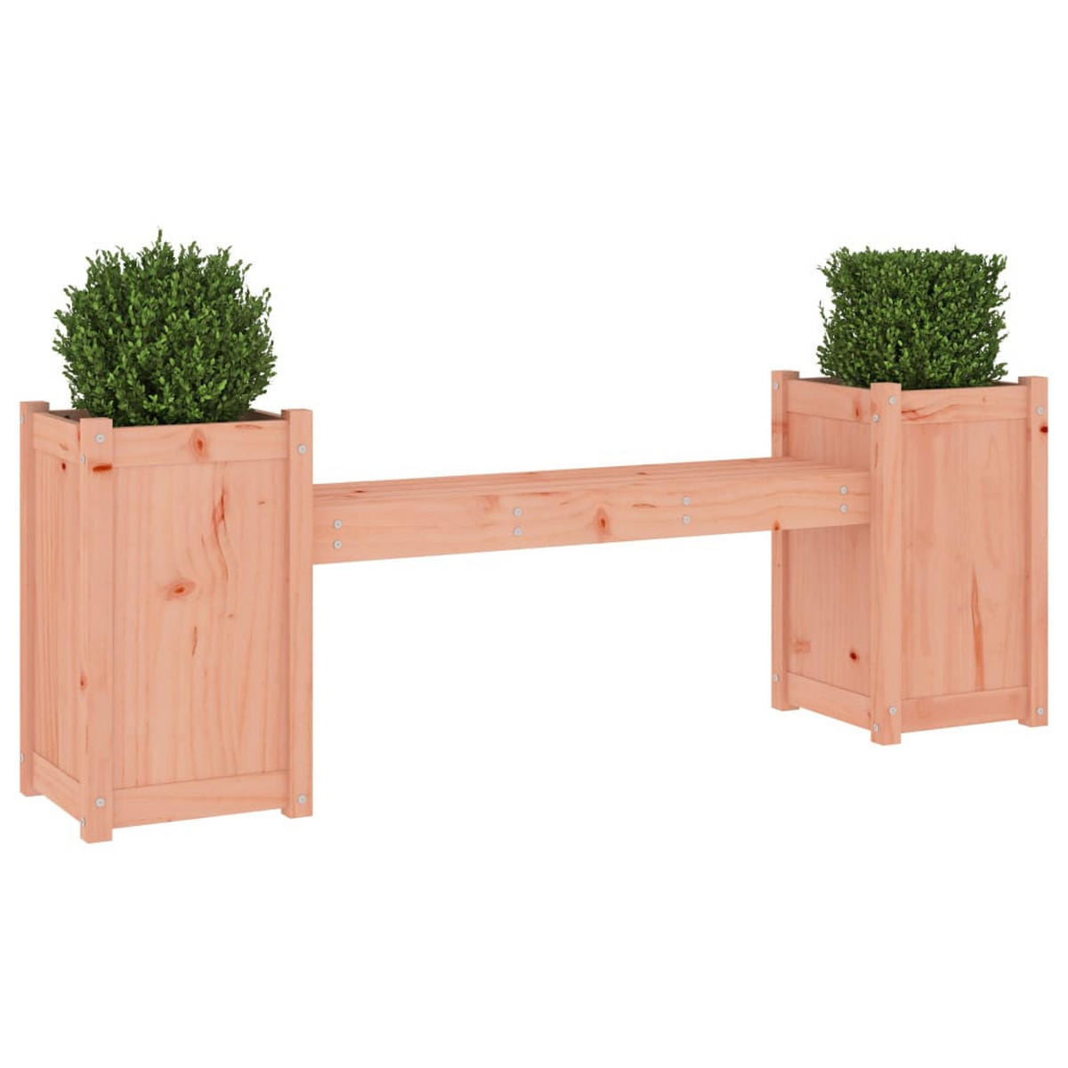 GARTENBANK mit Pflanzkübeln 180x36x63 cm Massivholz Douglasie - Braun, Holz (36/63/180cm) - furnicato