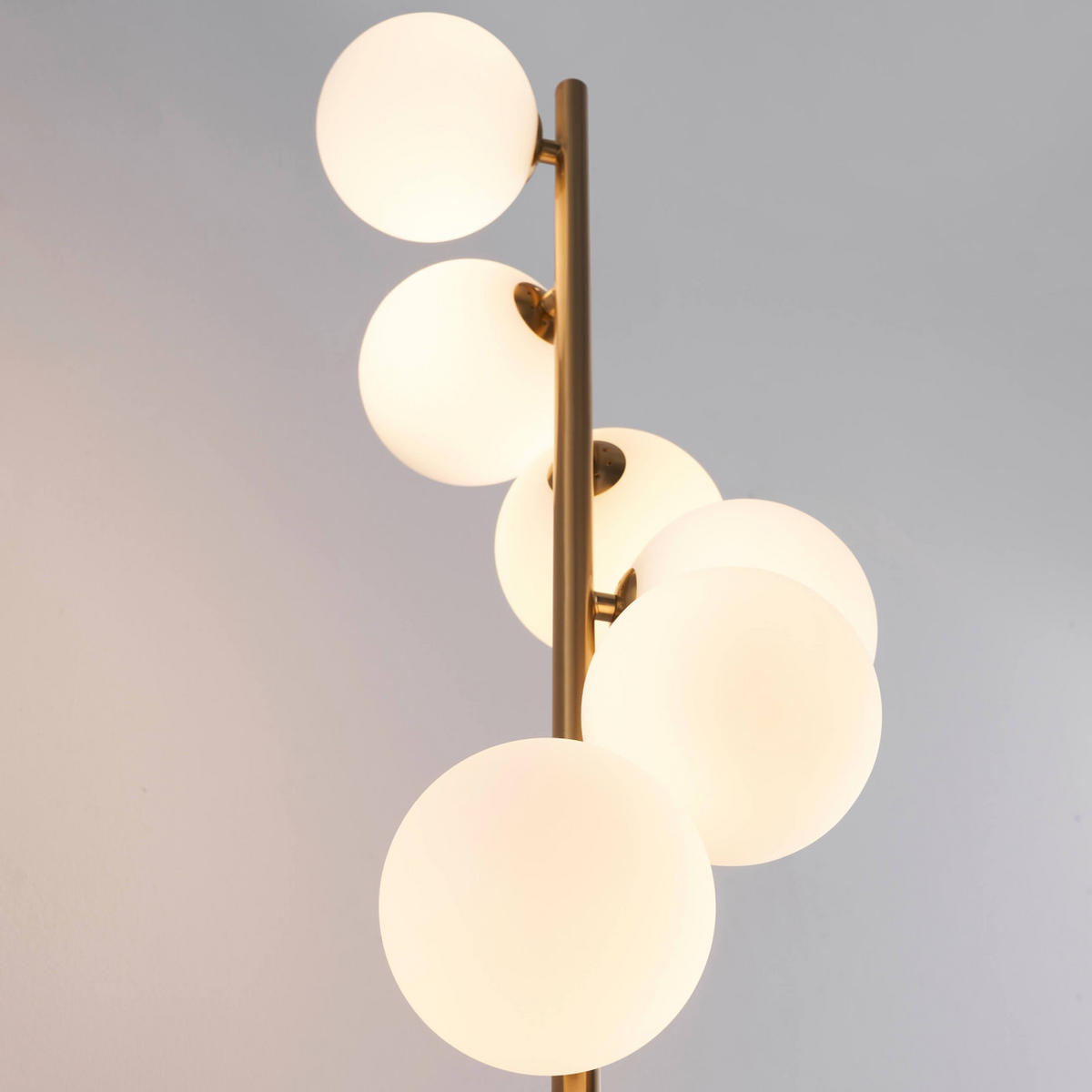 STEHLEUCHTE Sierra, Schwarz und gold, 160cm - Goldfarben, Glas (26/26/160cm) - KOSILUM