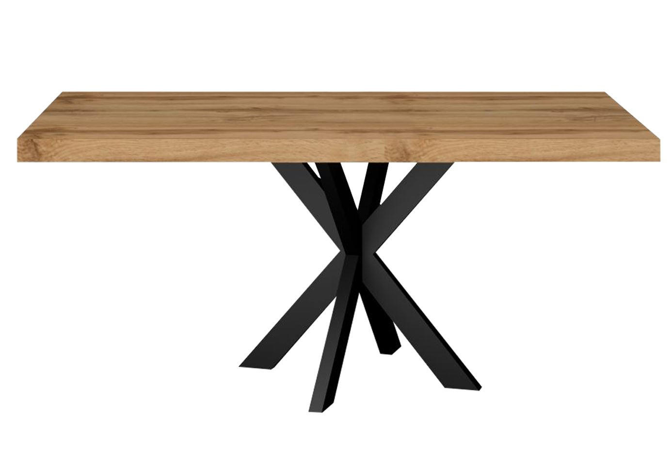 ESSTISCH Elgin 1 210x80x100 Metall+Holzwerkstoff Schwarz/Wotan Eiche - Eiche Wotan/Schwarz, Holzwerkstoff (210/100/80cm) - 58aufmkessel