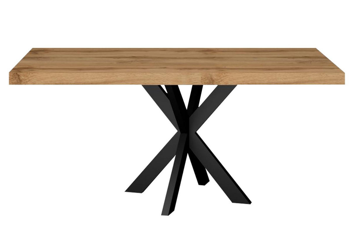 ESSTISCH Elgin 1 175x80x100 Metall+Holzwerkstoff Schwarz/Wotan Eiche - Eiche Wotan/Schwarz, Holzwerkstoff (175/100/80cm) - 58aufmkessel