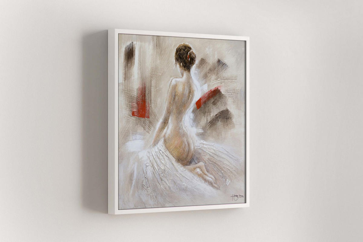 RUČNE MAĽOVANÝ AKRYLOVÝ OBRAZ 80/80 cm, béžový, morský a krajinný motív - béžová, drevo/textil (80/80cm) - KUNSTLOFT