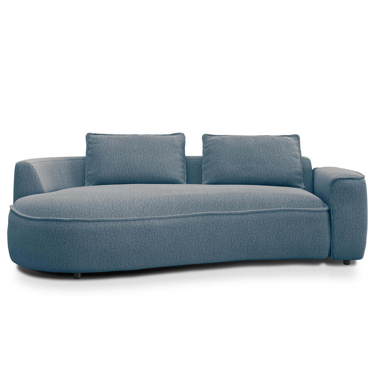 2,5-SITZER SOFA - Blau/Schwarz, Kunststoff/Textil (217/82/146cm) - home24