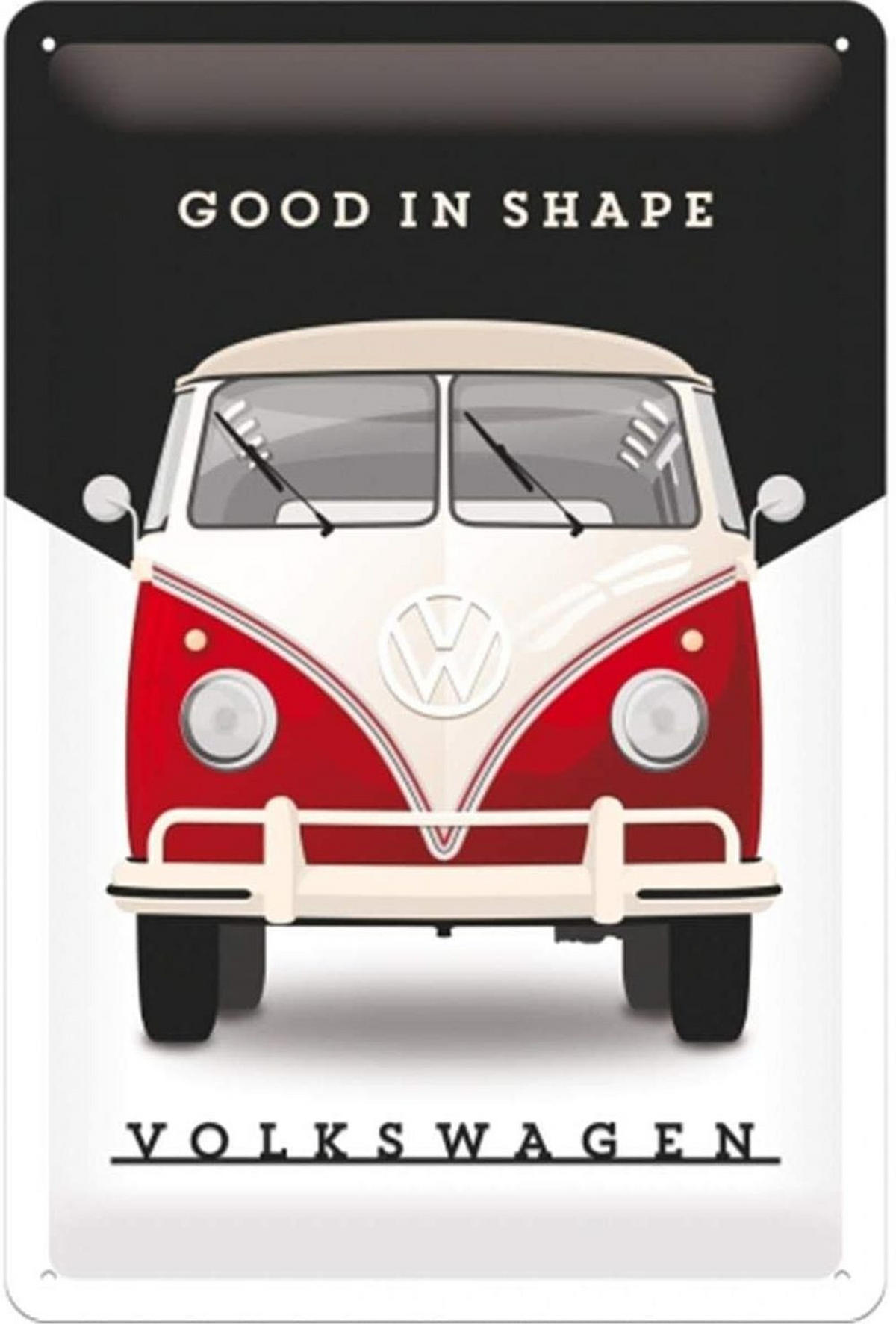 BLECHSCHILD 20/30 cm Volkswagen VW Bulli Good In Shape - Multicolor, Metall (20/30/0.2cm) - Nostalgic-Art