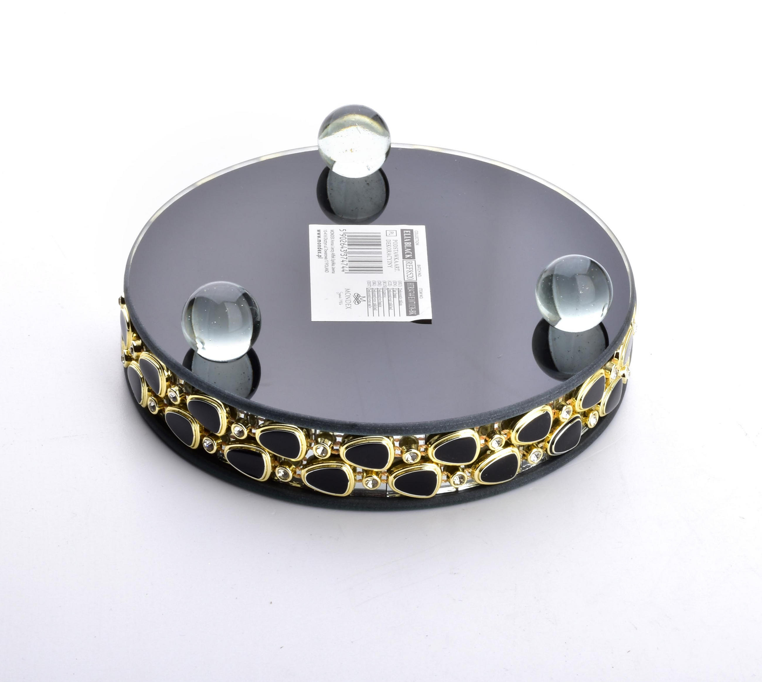 DEKOTABLETT Elia Schwarz 15/15/5 cm Glas - Schwarz, Glas (15/5cm) - Mondex