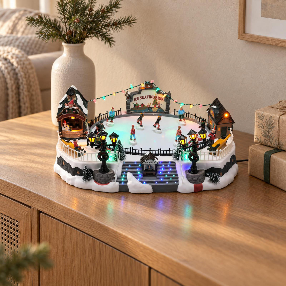 WEIHNACHTLICHE mit beleuchtetem LED-Licht und Bewegung 40/27,5/17 cm - Multicolor, Kunststoff (27.5/17/40cm) - Home Styling Collection