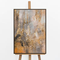GEMÄLDE Goldener Schleier Schattenfugenrahmen Grau 70x50 cm - Grau, Holz (70/50cm) - YS-art gallery