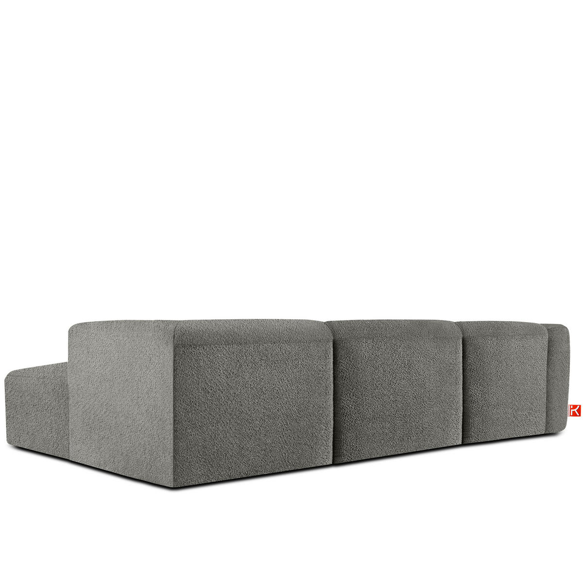ECKSOFA RECHTS BUFFO, Stahlgrau - Grau, Holz/Holzwerkstoff (285/176cm) - KONSIMO®