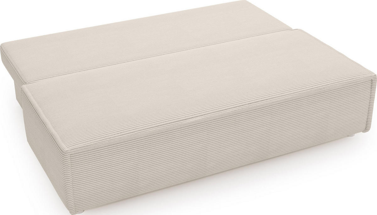 SCHLAFSOFA Diana mit Bettkasten, Creme 200/89/100 cm - Edelstahlfarben/Creme, Textil/Metall (200/89/100cm) - WFL GROUP