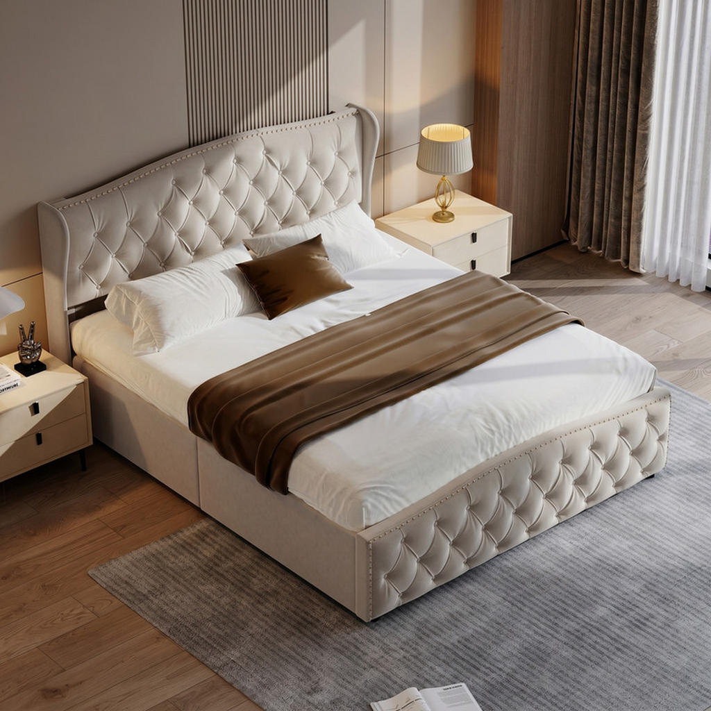 SHOPENTRA Polsterbett | Beige