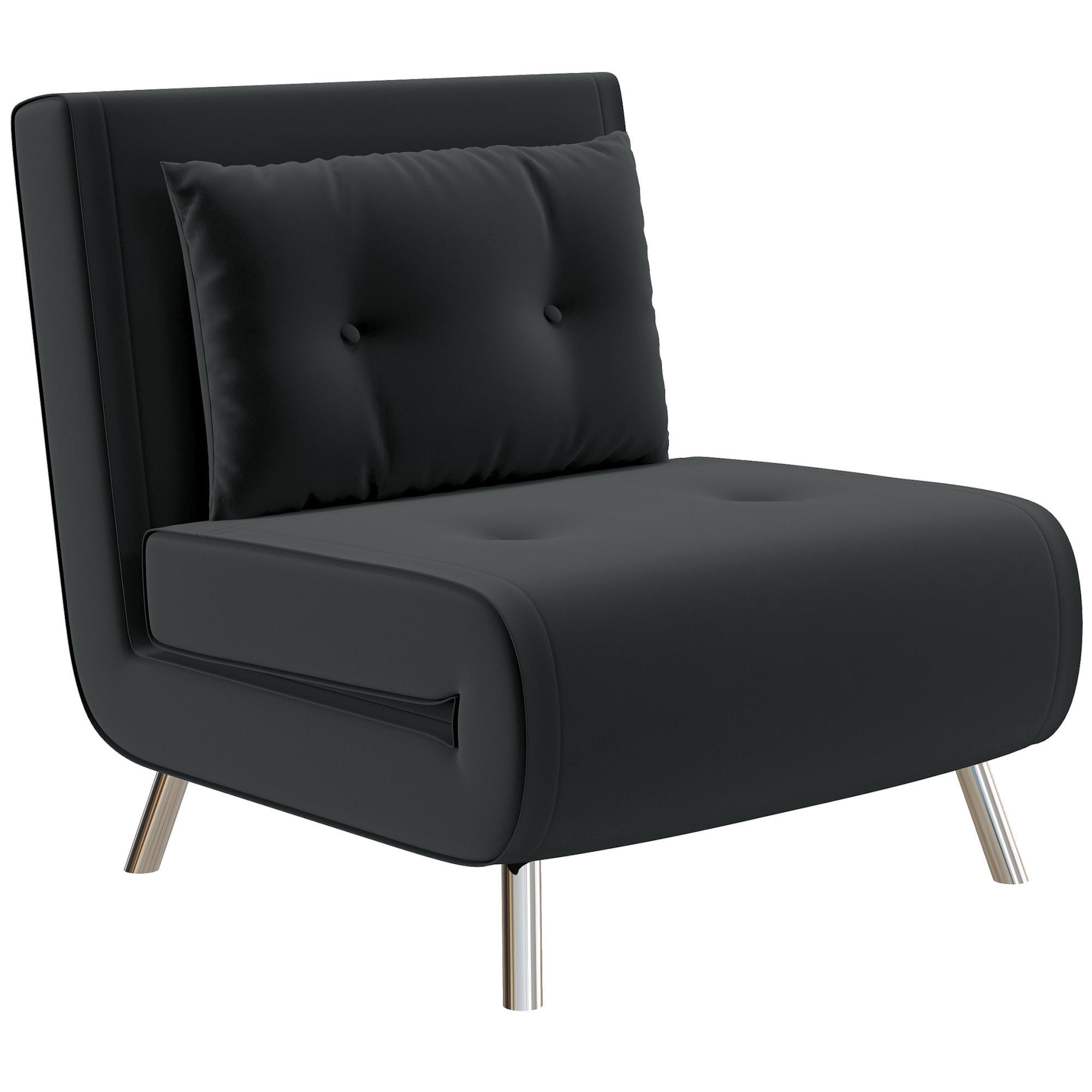SCHLAFSESSEL, Samt, Stahl, Schwarz - Schwarz, Textil (88/83/77cm) - HOMCOM