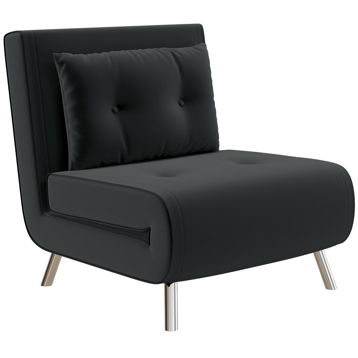 SCHLAFSESSEL, Samt, Stahl, Schwarz - Schwarz, Textil (88/83/77cm) - HOMCOM