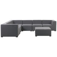 LOUNGE SET 7-Sitzer grau linksseitig modular Arezzo - Grau, Textil - Beliani