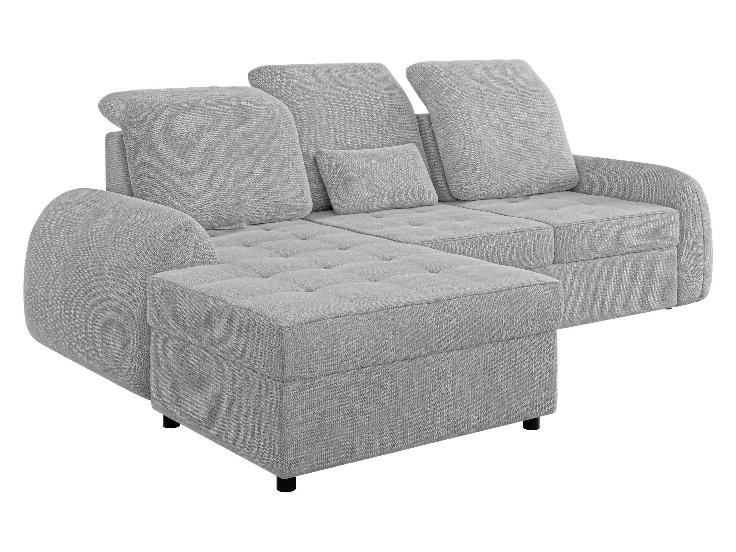 ECKSCHLAFSOFA Soreno, Seite: Links - Hellgrau/Schwarz, Holz/Kunststoff (255/176cm) - MIRJAN24