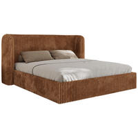 POLSTERBETT EMORA CLASSIC 200/200 - Orange Cord - Multipocket-Matratze - Orange, Textil (200/200cm) - MKS