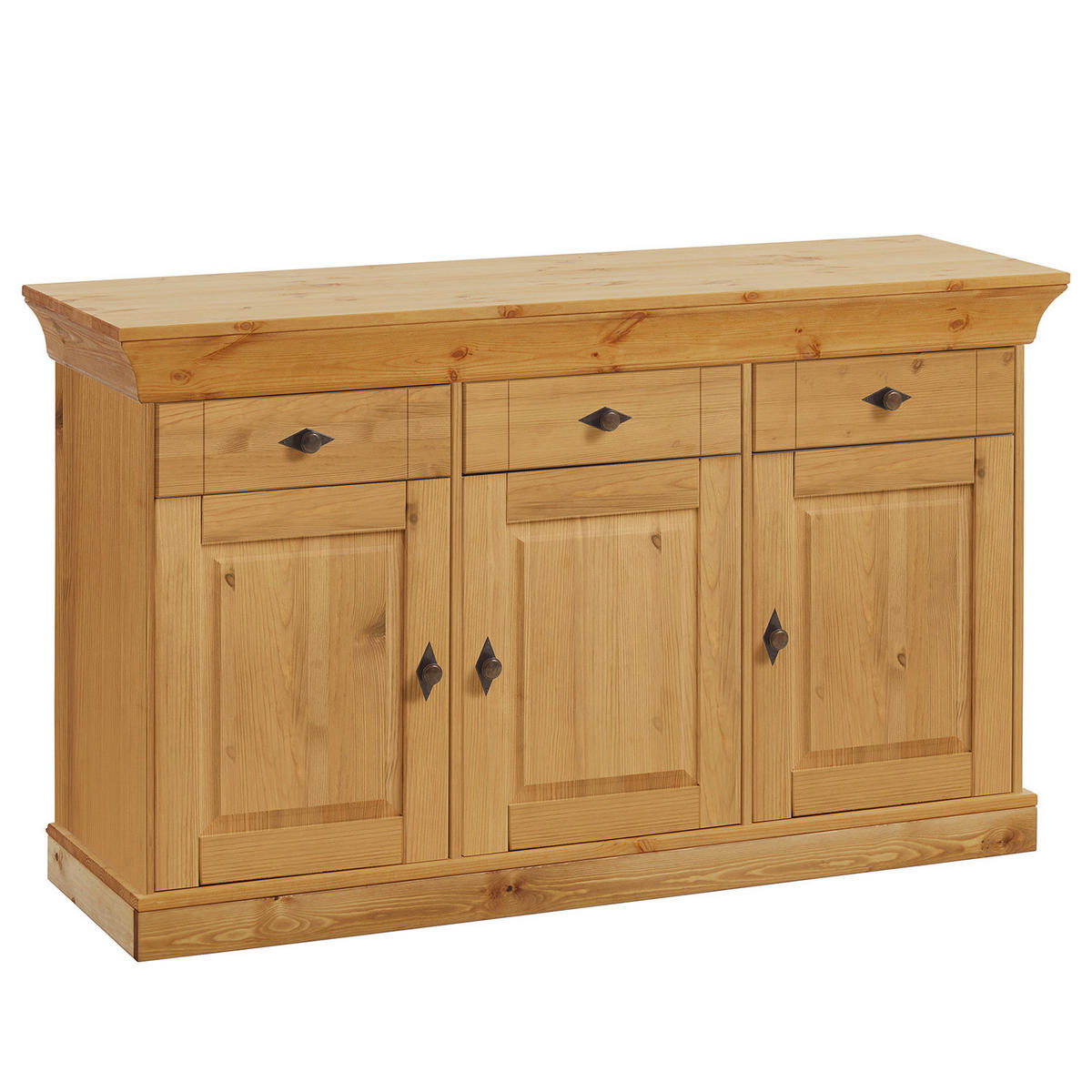 BUFFET - Kiefer massiv - Braun/Kieferfarben, Holz/Holzwerkstoff (143/197/45cm) - home24