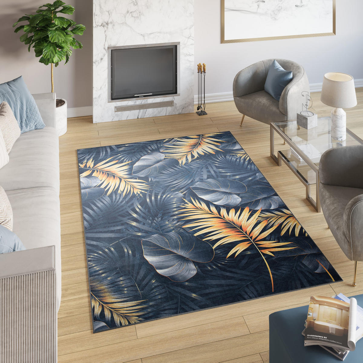TEPPICH TOSCANA Dunkelblau 200/300 cm - Dunkelblau, Textil (200/300cm) - Tapiso