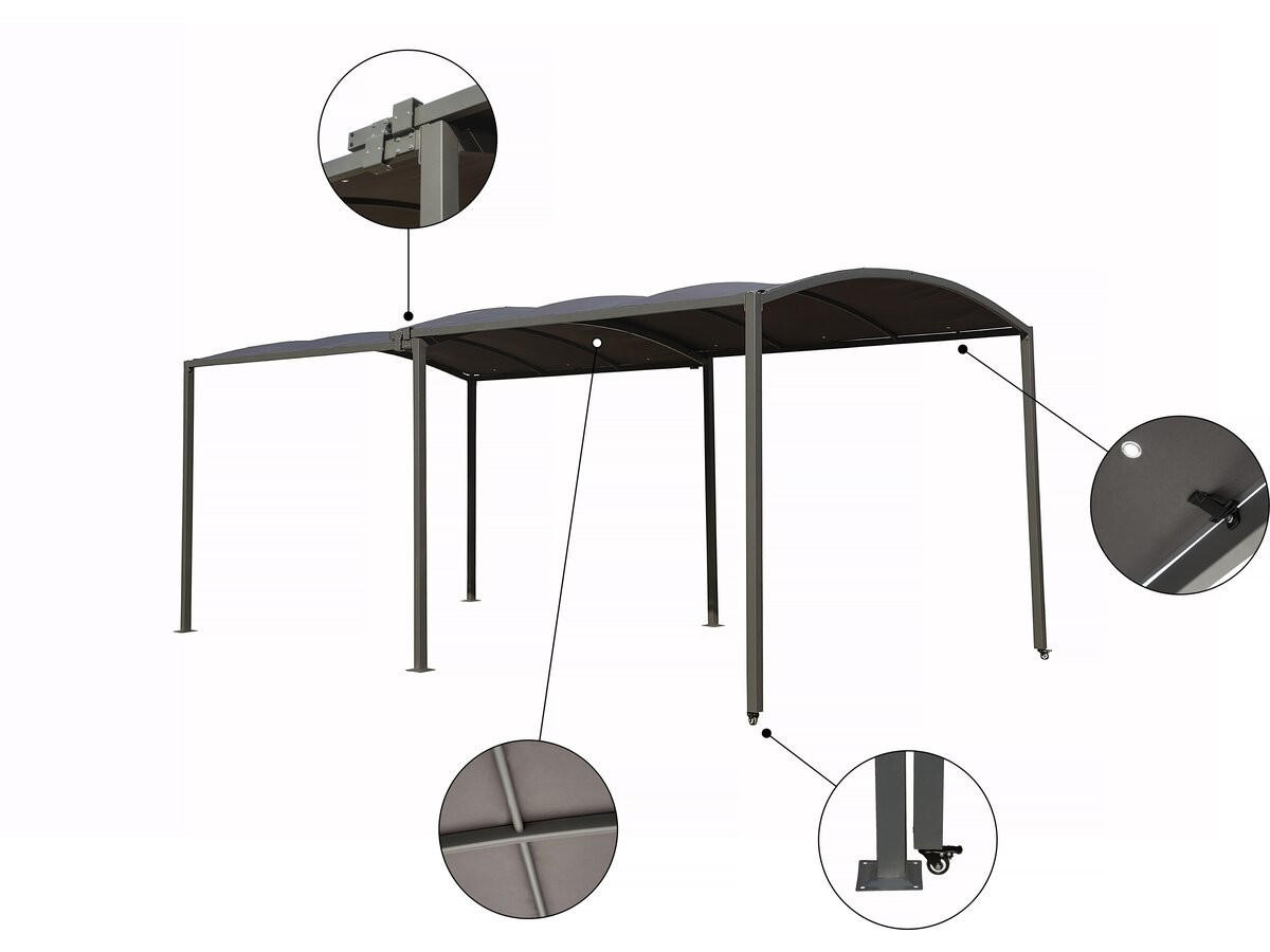 CARPORT AUTO mathis Grau - Grau, Holz (295/240/566cm) - Habitat Garten