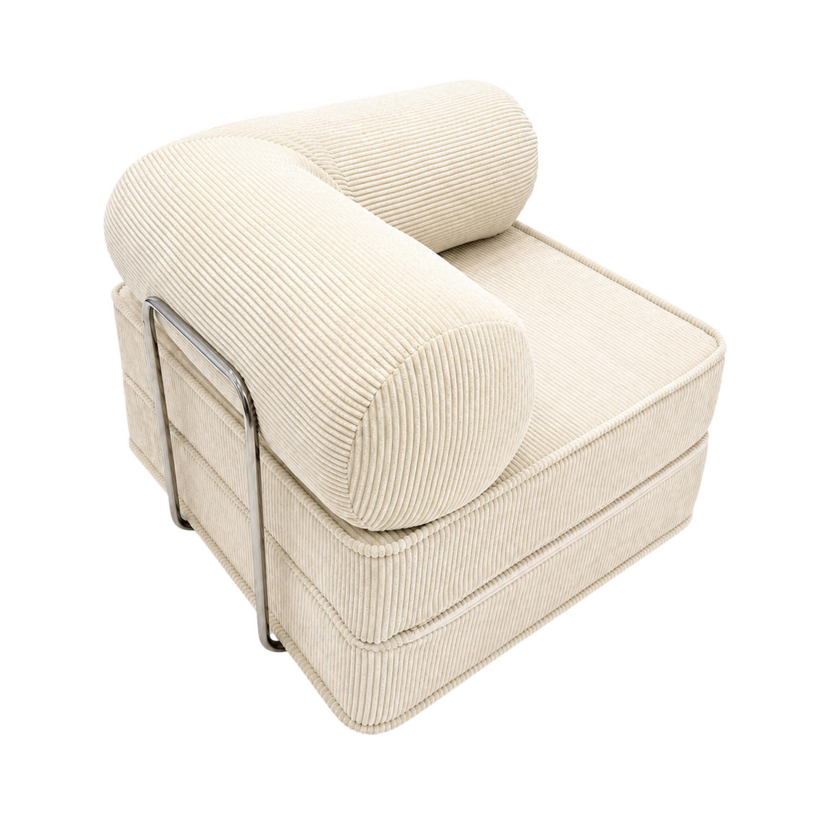 GEMÜTLICHER Sessel im Wabi-Sabi Stil Creme - Creme, Textil (100/70/100cm) - SURB