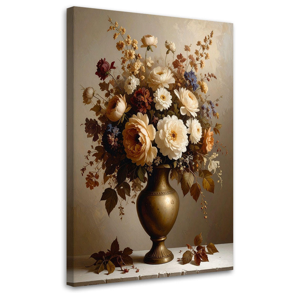 LEINWANDBILD Blumen 60x90cm - Beige, Textil (60/90cm) - Feeby