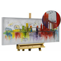 ACRYLBILD HANDGEMALT 120/60 cm - Multicolor/Grau, Holz/Textil (2/60cm) - KUNSTLOFT