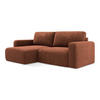 ECKSOFA mit Schlaffunktion links Chenille Stoff Orange - Terracotta/Schwarz, Kunststoff/Textil (149/244cm) - LaMiaSofa