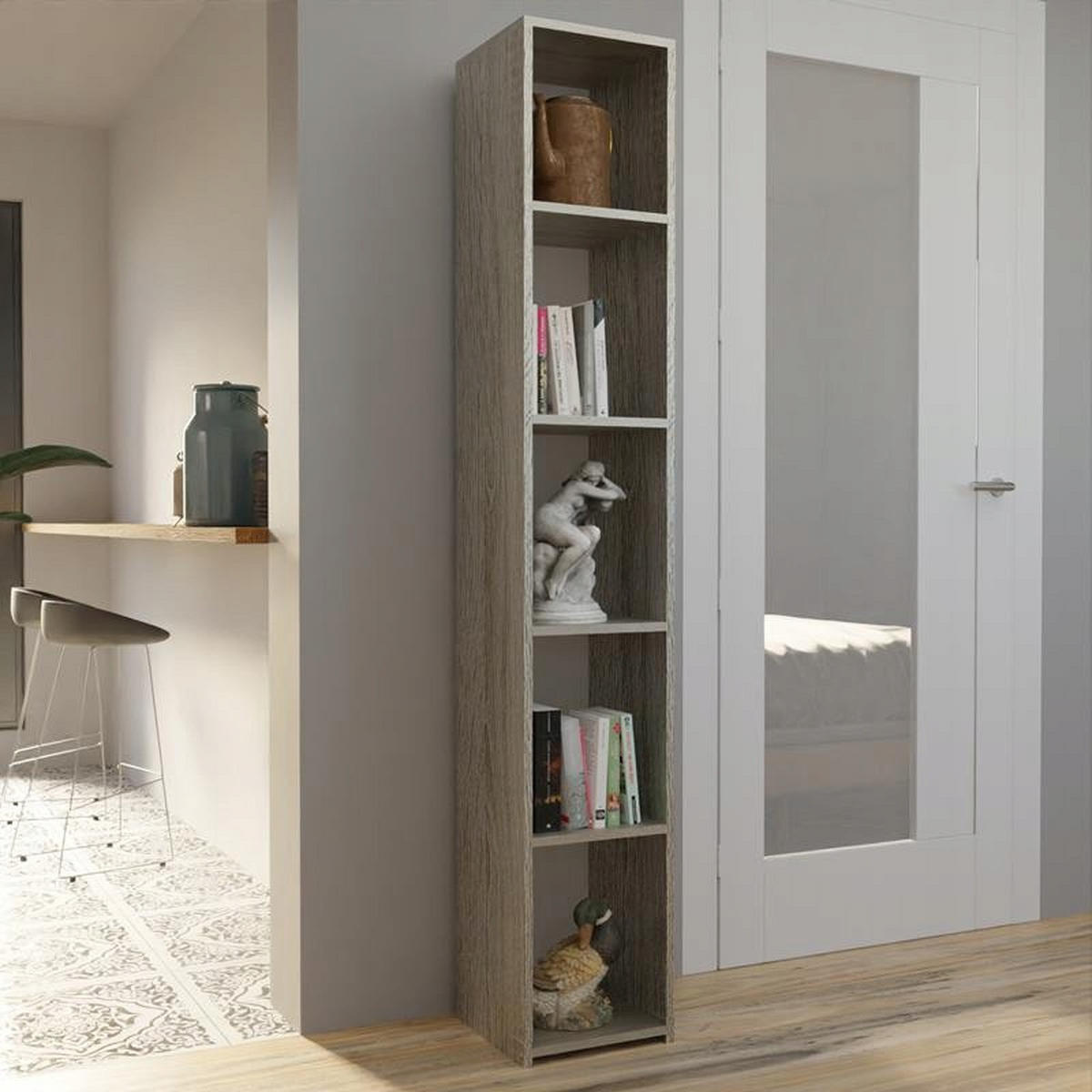 BÜCHERREGAL 180 EX3 Sonoma Eiche 30/30/180 cm - Sonoma Eiche, Holzwerkstoff (30/180/30cm) - Matkam Möbel