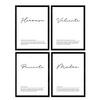 POSTER Set mit 4 Wortdefinitionen zu Mutter Fonds Jahrgang A3 Rahmenlos - Klar, Papier (29.7/3cm) - Nacnic