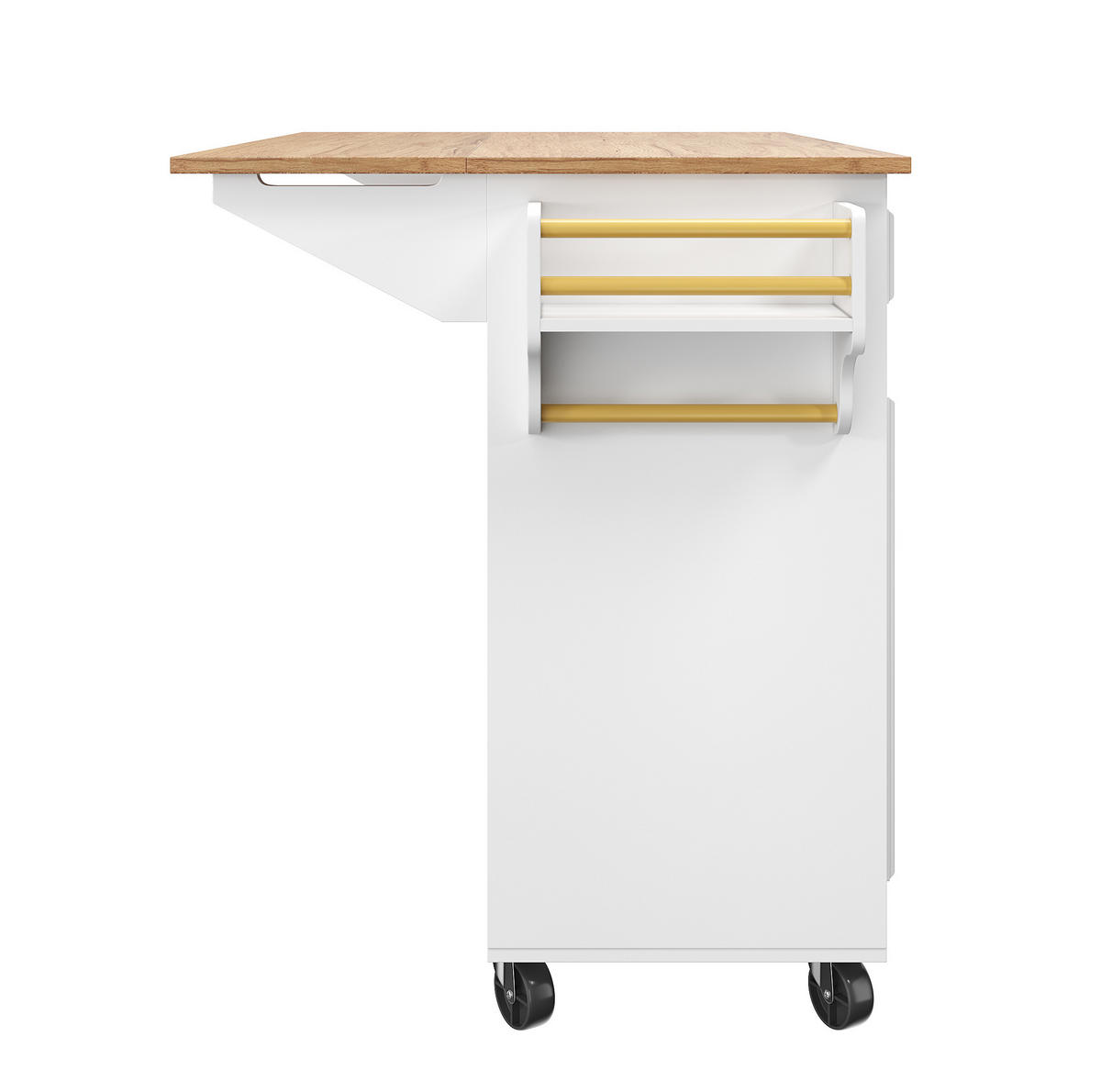 KÜCHENINSEL 110/45/92 cm Weiß aus MDF mit klappbarer Tischplatte - Weiß, Holzwerkstoff (75/92/110cm) - OKMYHOME