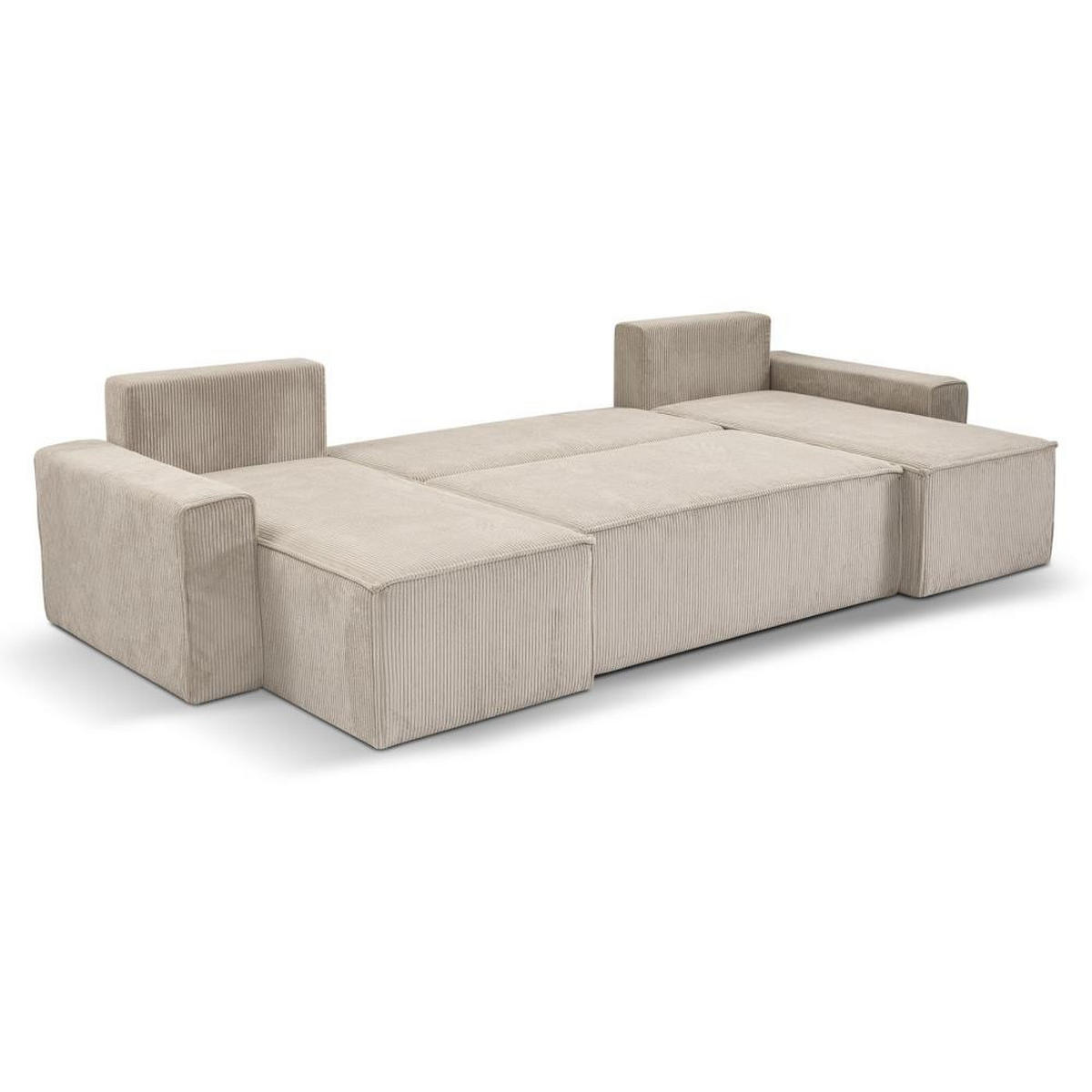 WOHNLANDSCHAFT Hektor U mit Schlaffunktion cappuccino - Beige, Textil (318/94/152cm) - Beautysofa