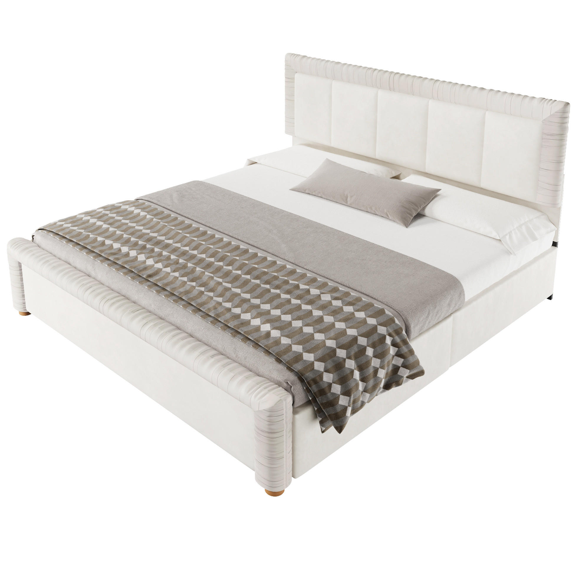 Modfu Polsterbett Beige 180x200 cm