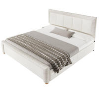 POLSTERBETT aus französischem Samt 180x200 cm Beige mit 2 Schubladen - Beige, Textil (180/200cm) - Modfu