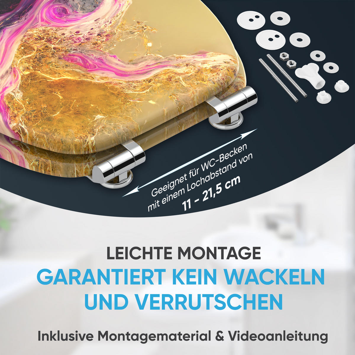 WC Sitz mit Absenkautomatik Brillante - Goldfarben, Holzwerkstoff (38/6/47cm) - Sanilo