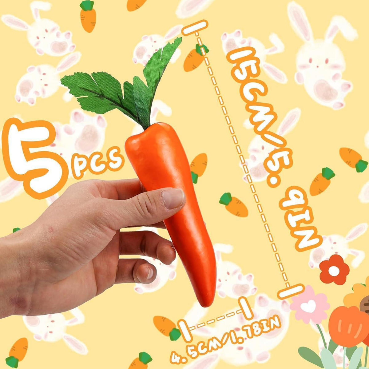 DEKO-KAROTTEN 5-teiliges Set 15 cm - Orange, Kunststoff (7.1cm)