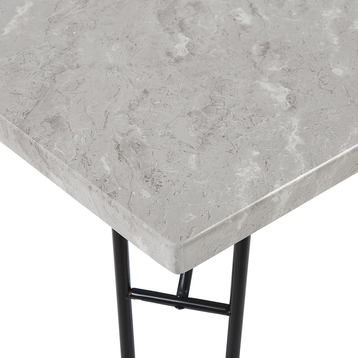 ESSGRUPPE Marmor Optik Grau 4-Sitzer 110/70 cm Kempton - Grau, Holzwerkstoff (110/76/70cm) - Beliani
